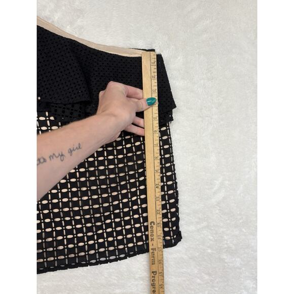 J. Crew One Shoulder Blouse Black Eyelet Nude Lined Top Women’s 4 NWT - Picture 4 of 14